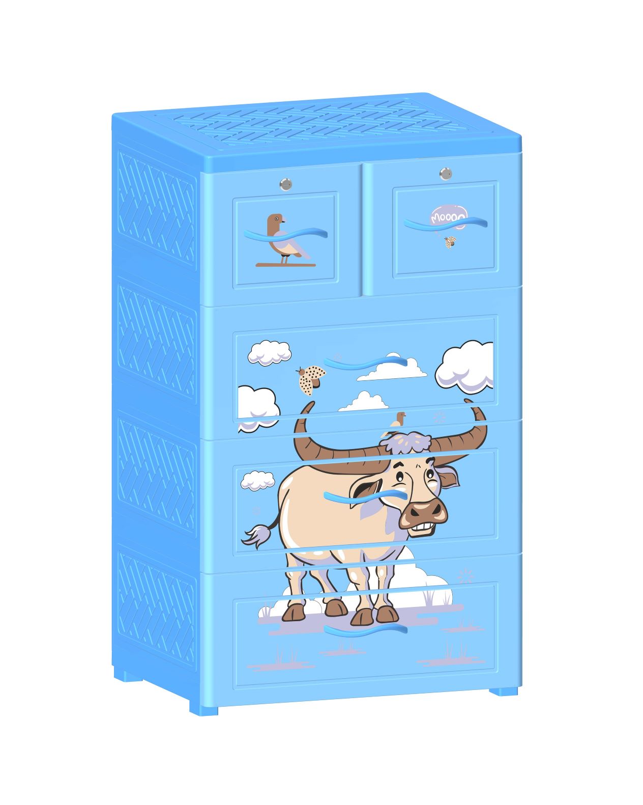 Tủ Nhựa Nova 4 Ngăn Rồng Xanh T1727-4