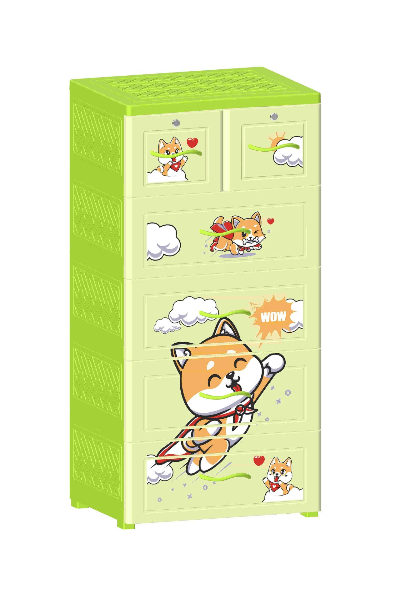 Tủ Nhựa 5 Ngăn Cho Bé Cún Siêu Nhân T1727-5