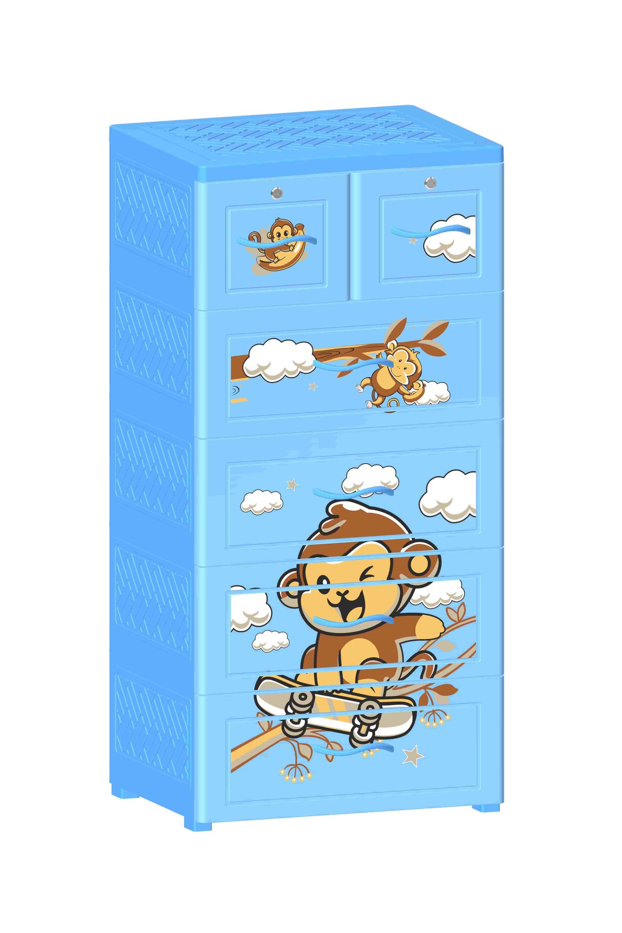 Tủ Nhựa 5 Ngăn Nova Khỉ Trượt Ván T1727-5