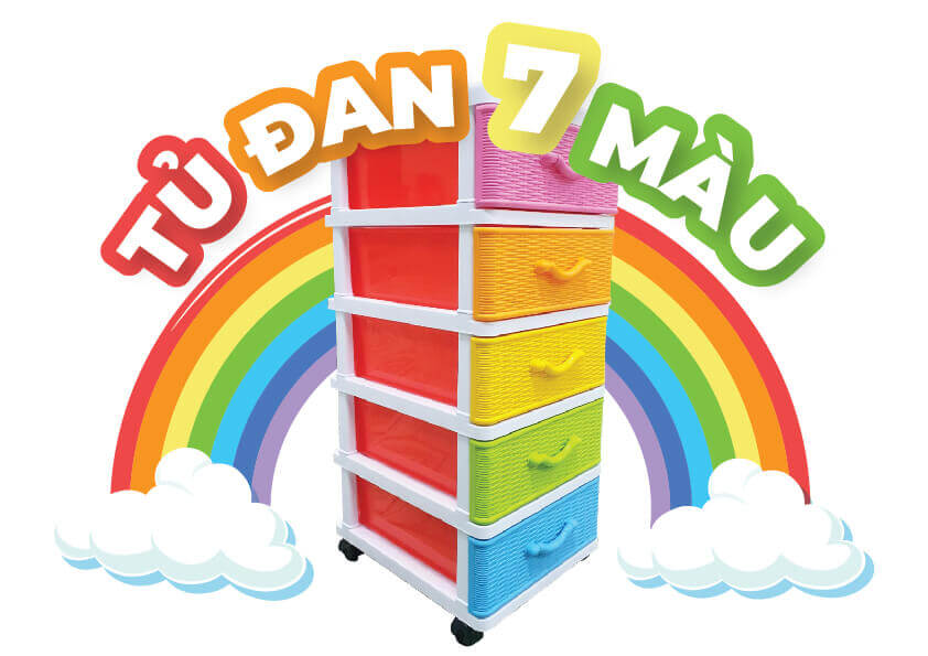 Tủ Đan 7 Sắc Cầu Vồng 7 Màu Hạnh Phúc