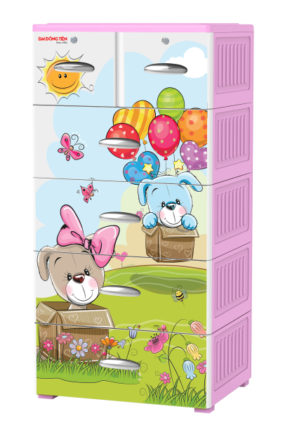 Tủ Nhựa 5 Tầng Royal Nhỏ Cún Và Bóng Chất Lượng